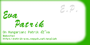 eva patrik business card